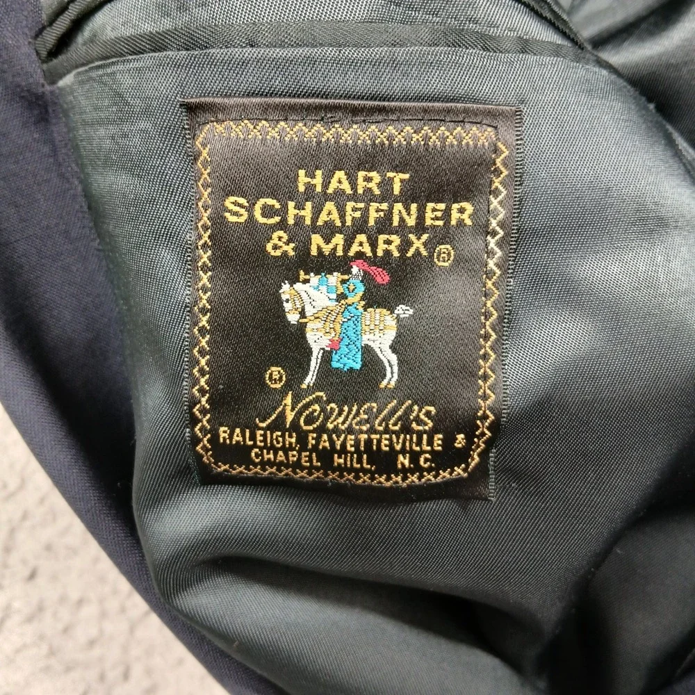Hart Schaffner Marx Micron 2000 Men's 46L Navy Blazer Fine Australian Wool‎